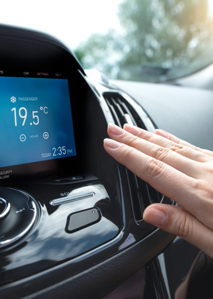 A/C dashboard inside a vehicle - Car Air Conditioning Kilmarnock